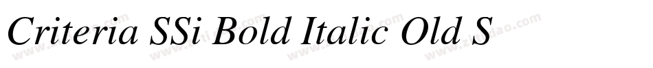 Criteria SSi Bold Italic Old Style Figures字体转换